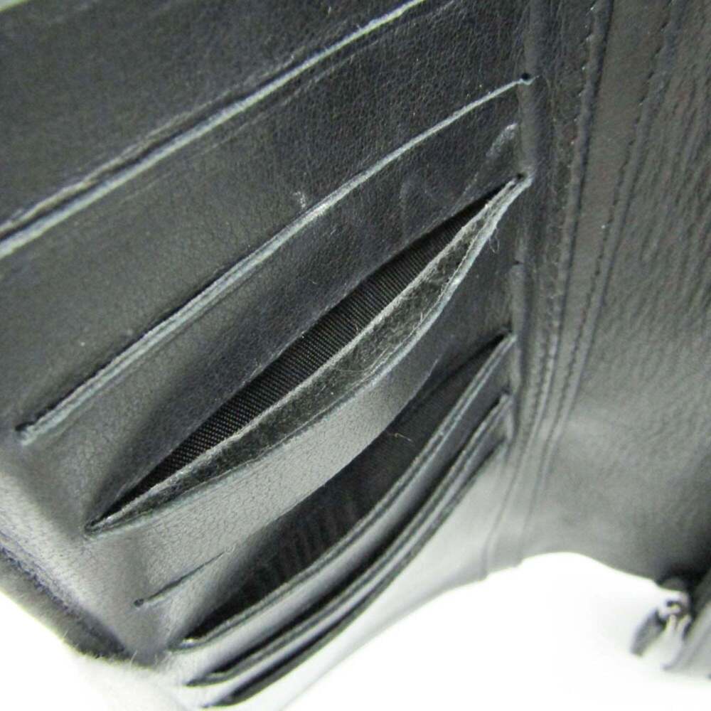 CHANEL Authentic Black Lambskin Leather Logo Wallet - Picture 11 of 16
